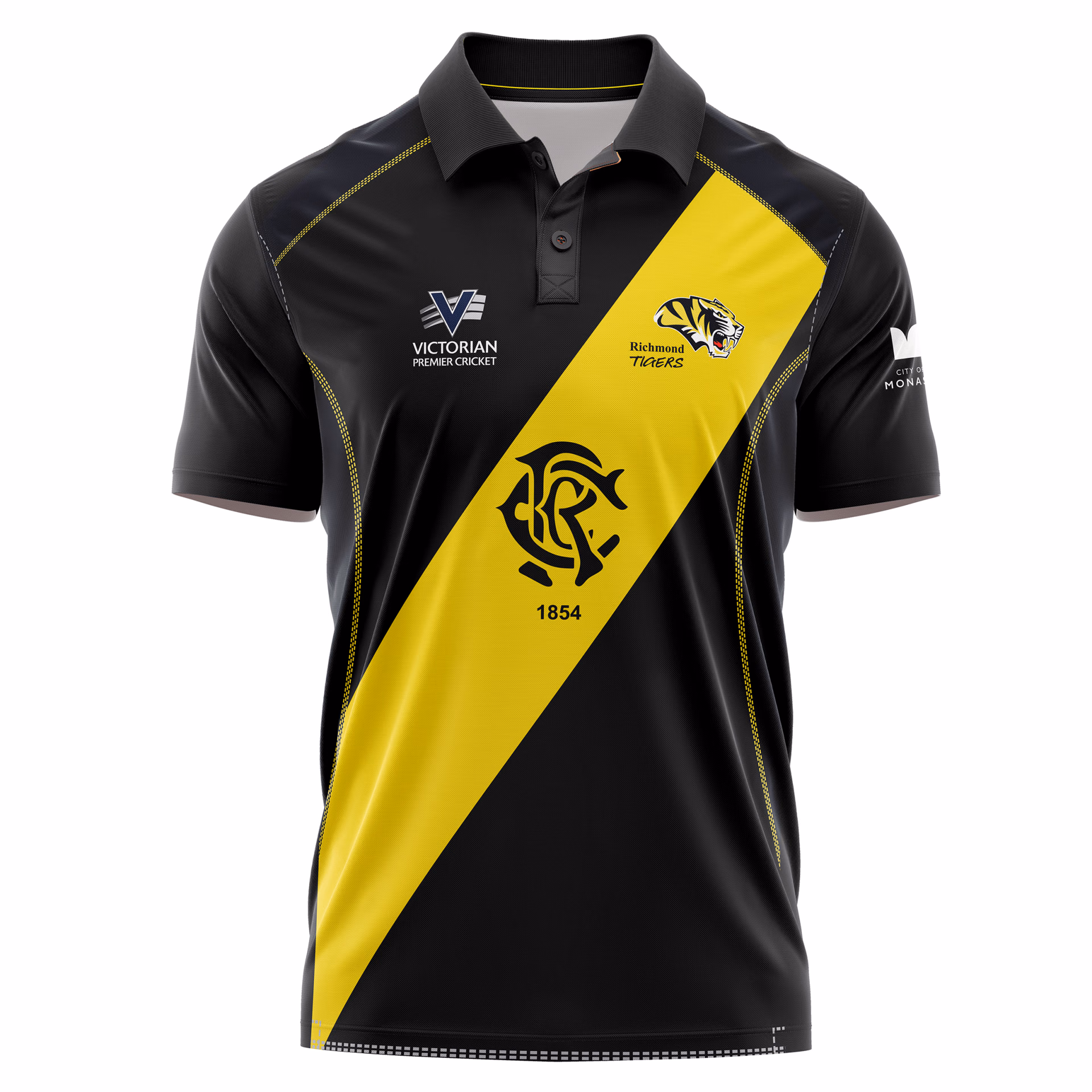 Black and yellow Icon Sports cricket polo