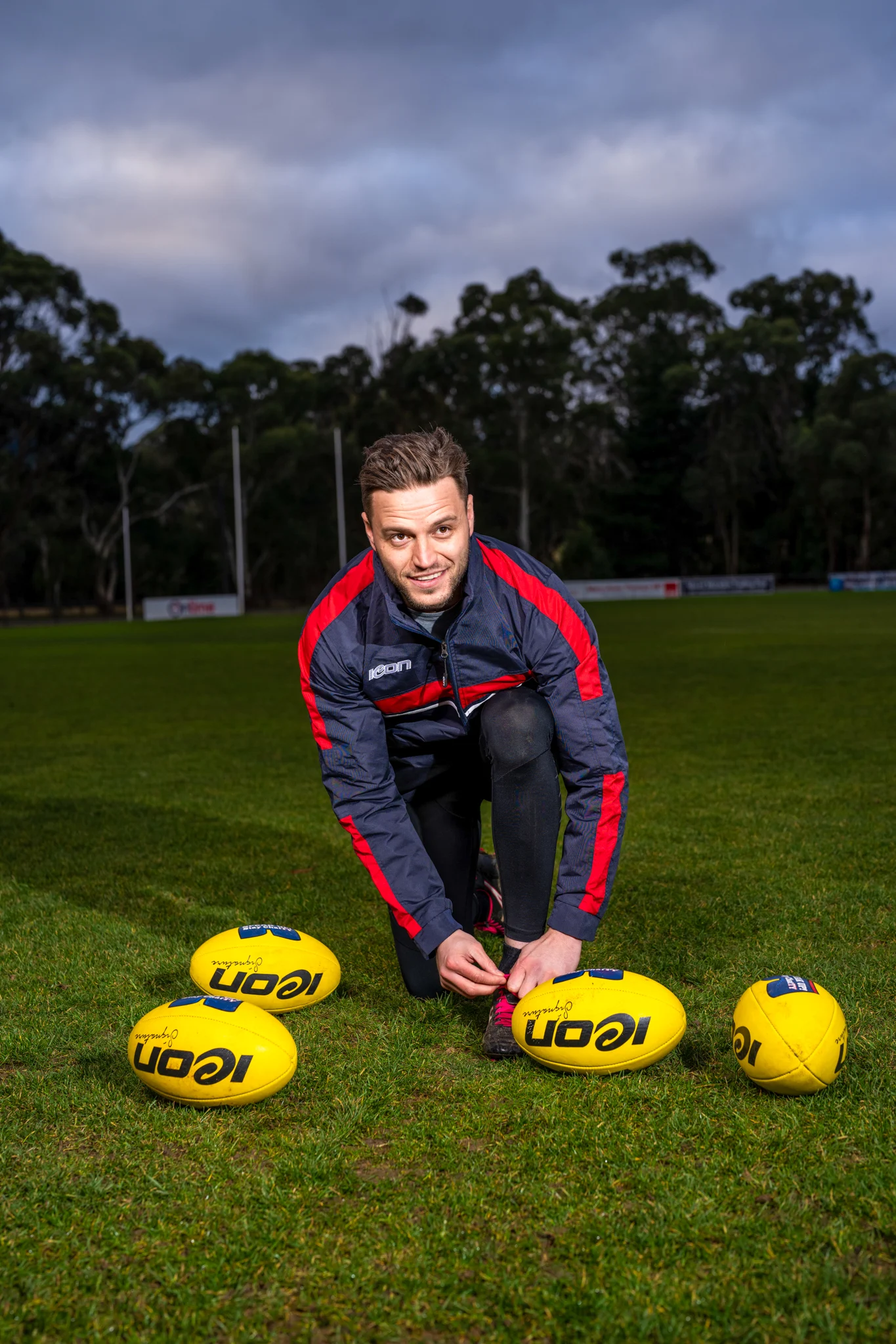 Icon training jacket worn on the football field