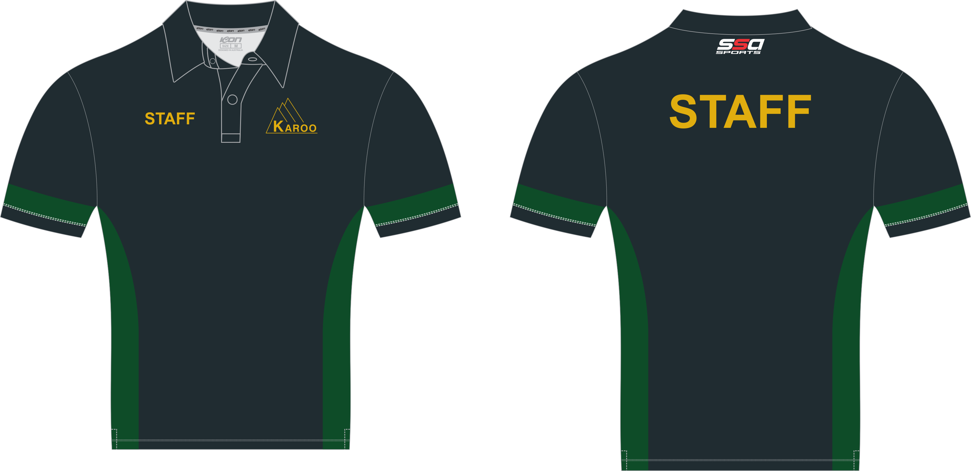 Karoo Primary School staff polo, front and back, from Icon Sports Melbourne